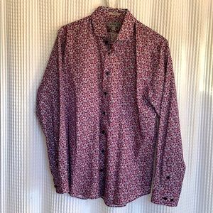 Express floral fitted dress shirt